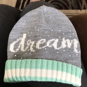 DREAM BEANIE GIRLS PRETTY MINT GREEN & LIGHT GREY